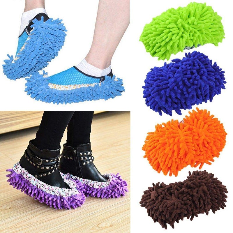 Dossini Home Mop Sweep Floor Cleaning Duster Cloth Housework Soft Slipper SY (1 Pair/Blue) - Image 3